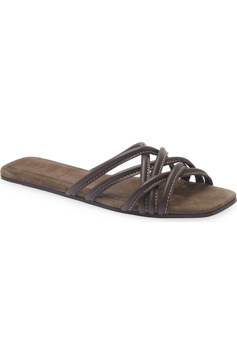 Brunello Cucinelli Strappy Slide Sandal, Main, color, Testa Moro
