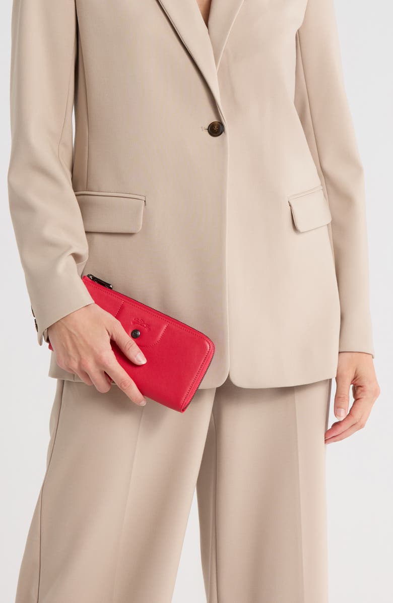 Longchamp Leather Zip Around Wallet, Alternate, color, 