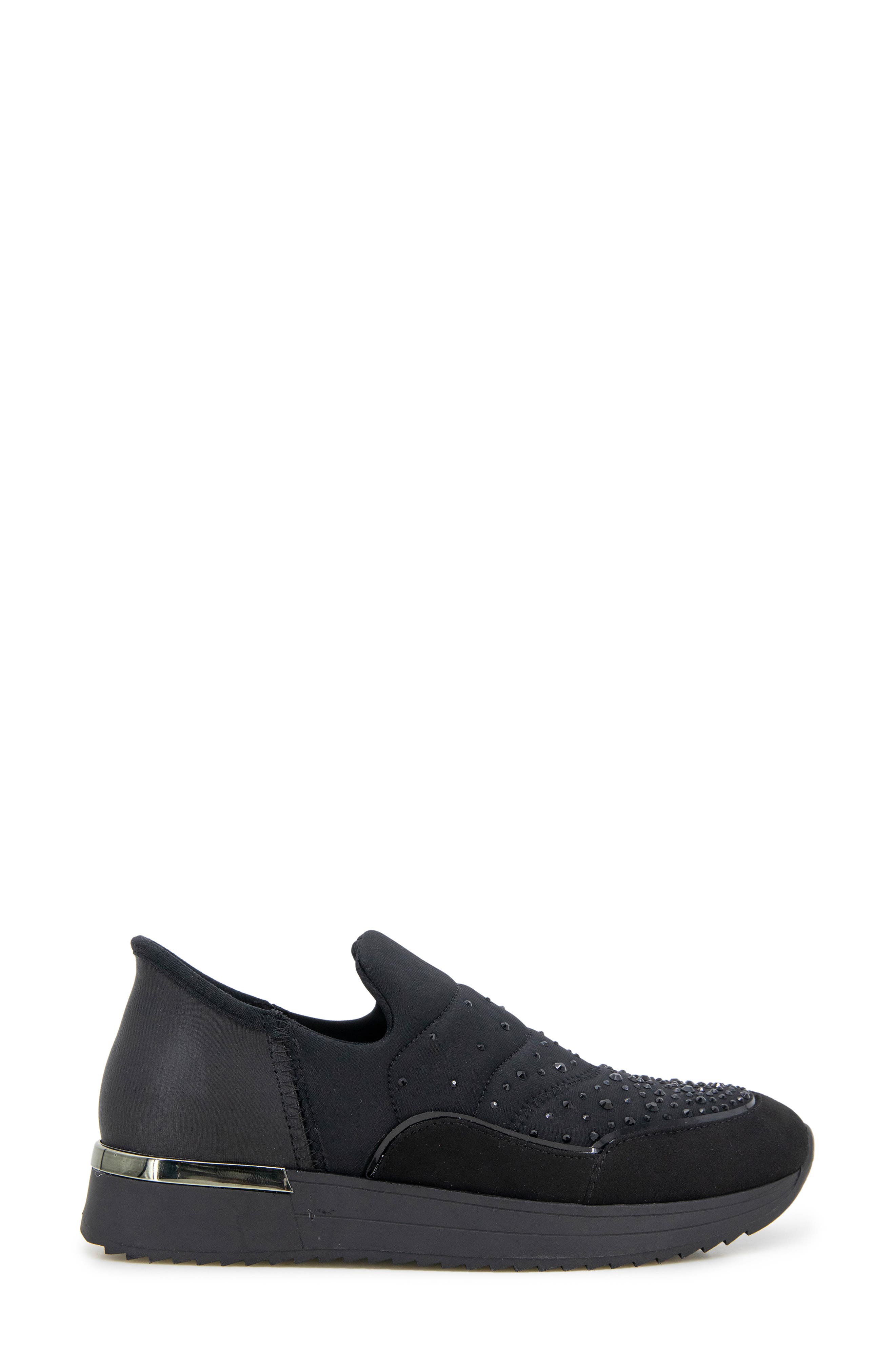 Cameron Rhinestone Sneaker, Alternate, color, BLACK NEOPRENE
