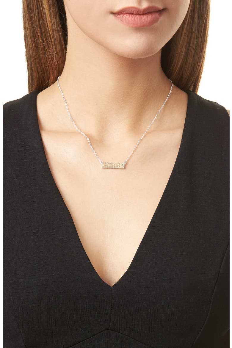 Reversible Bar Necklace, Alternate, color, GOLD/ SILVER
