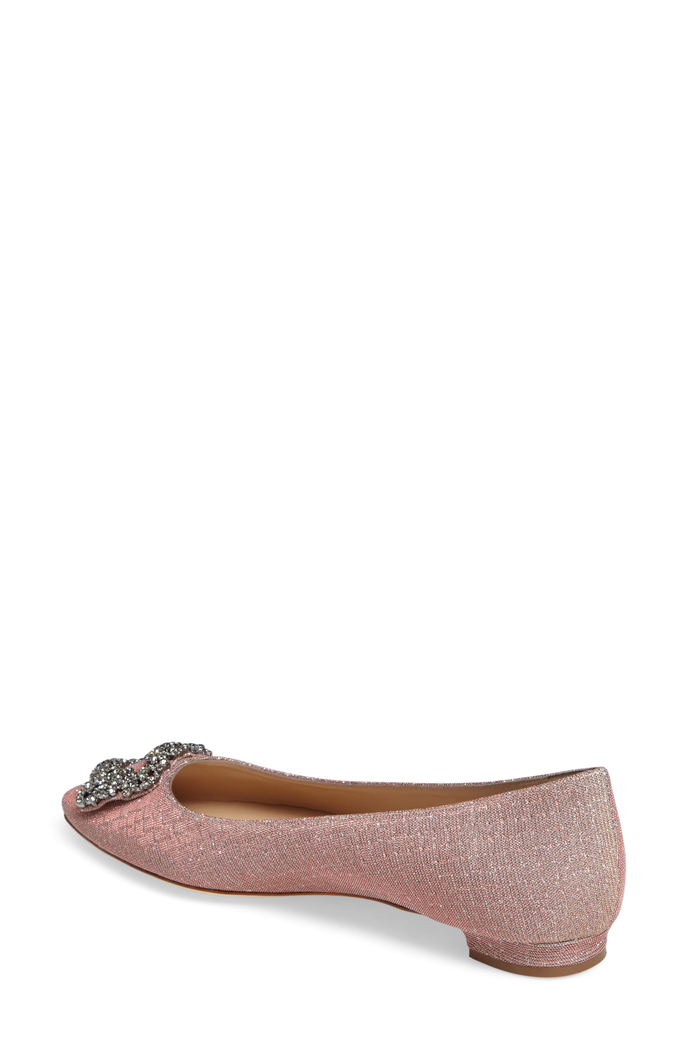 'Hangisi' Jeweled Pointy Toe Flat, Alternate, color, CHAMPAGNE FABRIC