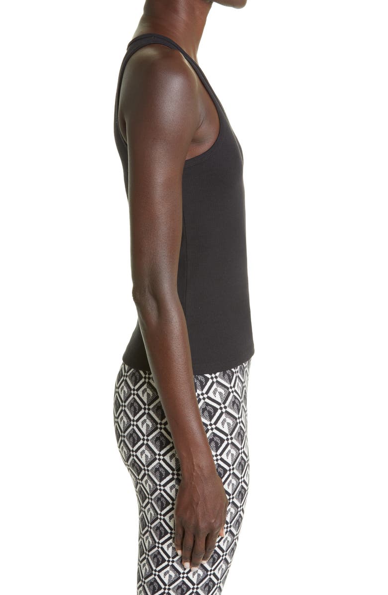 Marine Serre Embroidered Moon Organic Cotton Rib Tank Top, Alternate, color, 
