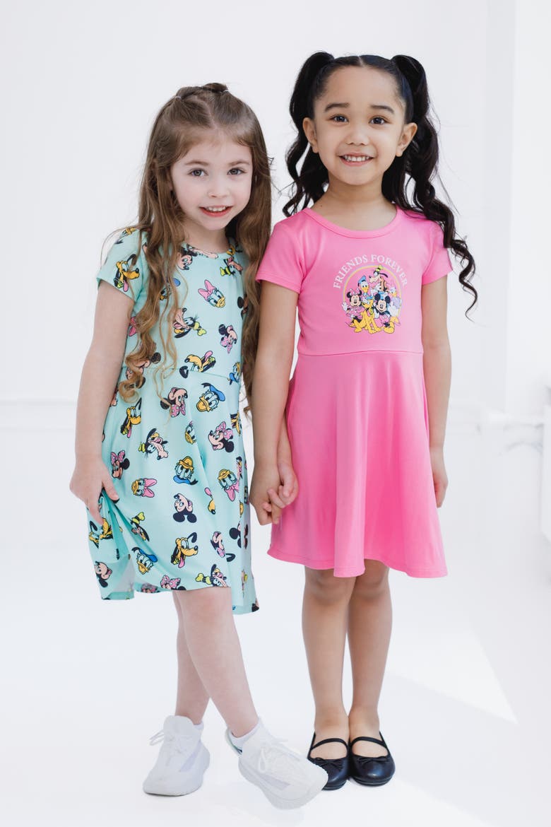 Mickey Mouse & Friends 2-Pack Skater Dresses, Alternate, color, Light Blue Pink