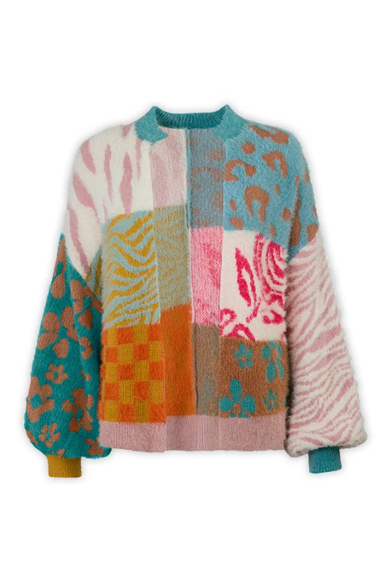 Mixed Print Cardigan, Main, color, MULTI