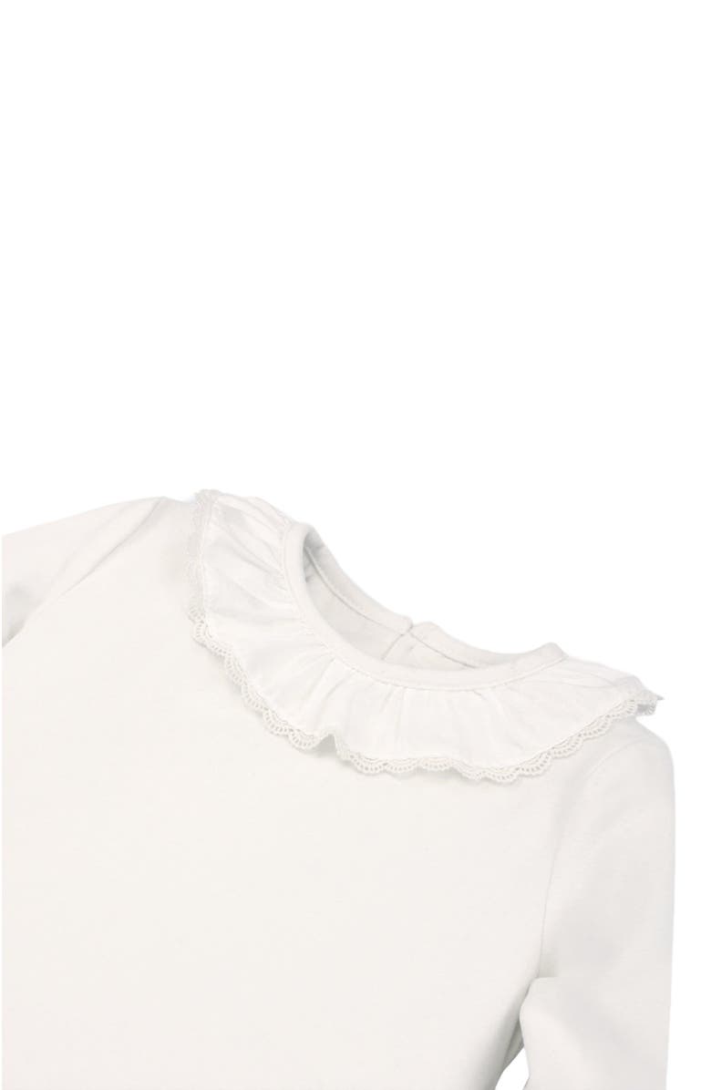 Hope & Henry Baby Girls' Ruffle Neck Knit Top, Infant, Alternate, color, Soft White