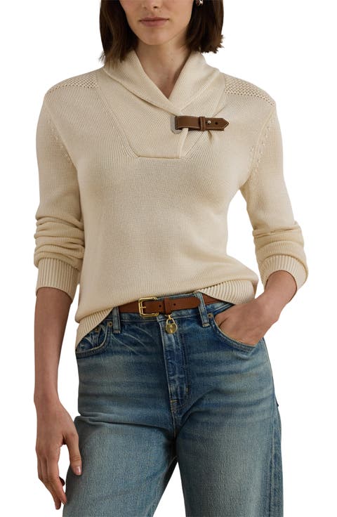 muta MARINE Logo Shawl Collar Sweater