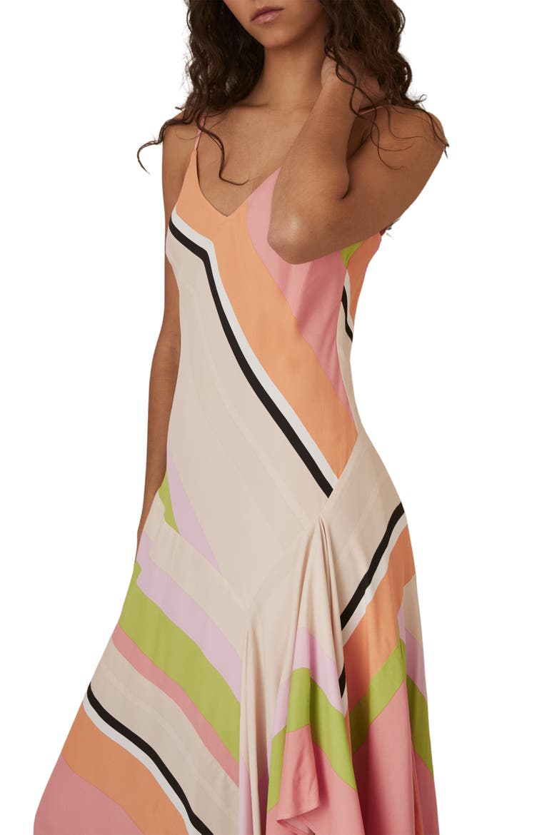 Hallia Stripe Drop Waist Maxi Dress, Alternate, color, PINK/ GREEN