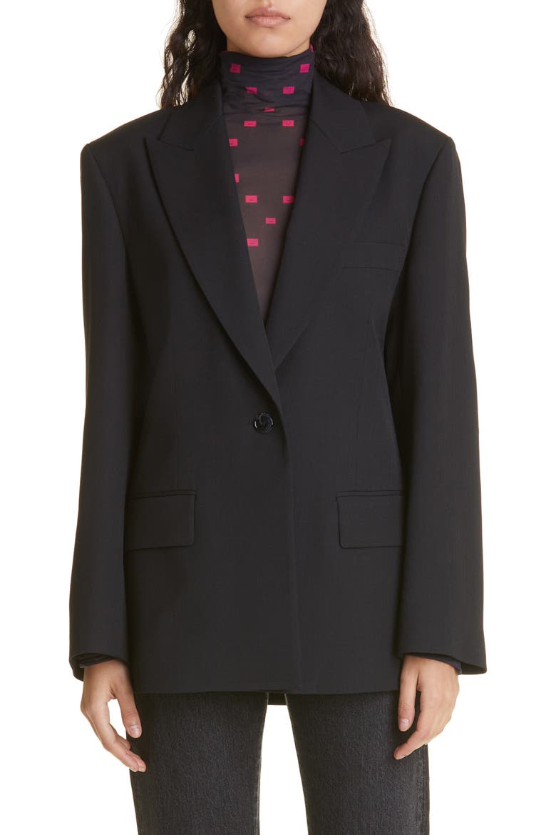 Jillie One-Button Blazer, Main, color, BLACK