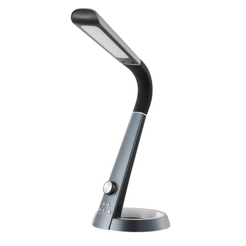 Jonathan Y Milton Contemporary Adjustable Dimmable Usb Charging Led Desk Lamp In Black