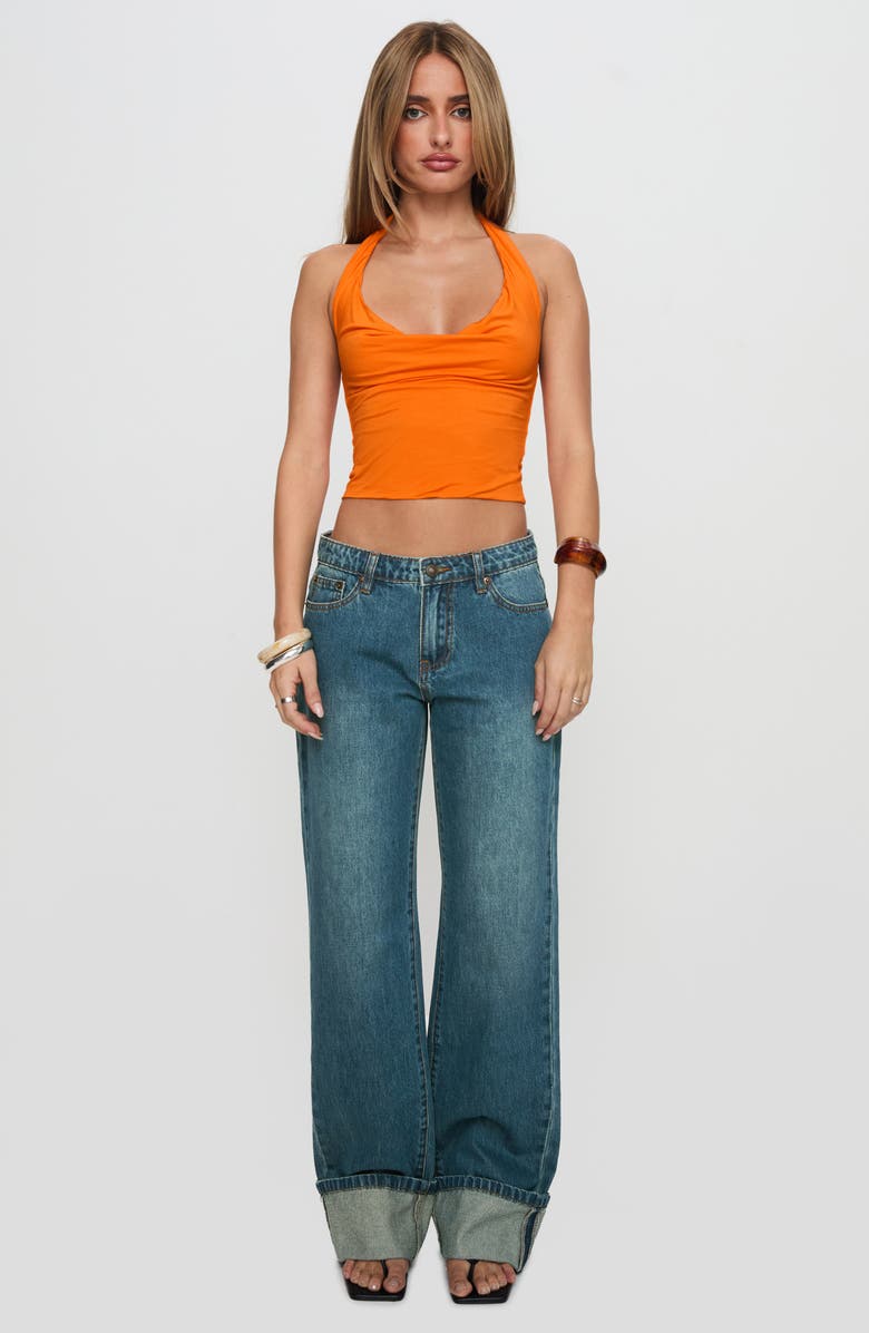 Princess Polly Toros Cuffed Low Rise Wide Leg Jeans, Alternate, color, 