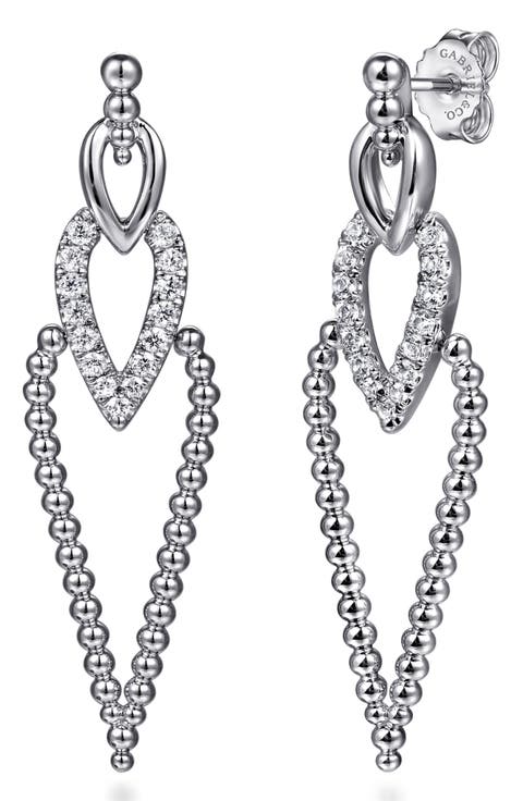 White Sapphire Drop Earrings
