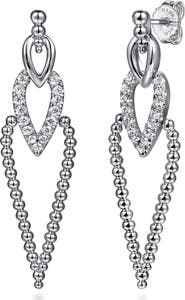 Gabriel & Co. White Sapphire Drop Earrings