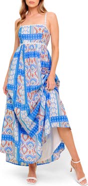 FLYING TOMATO Cotton Print Maxi Dress