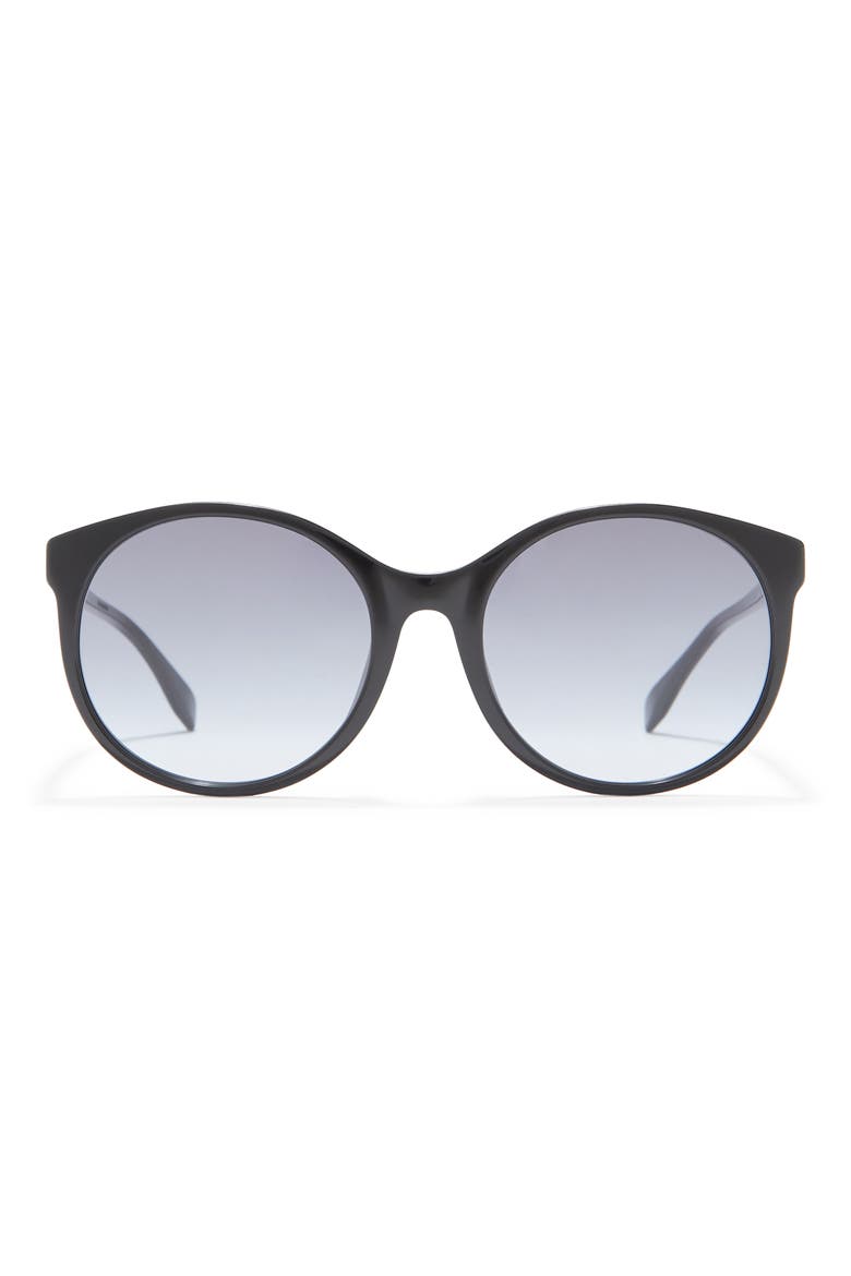 56mm Round Sunglasses, Main, color, BLACK / GREY SHADED BLU