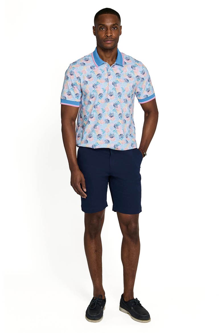 Slim Fit Coral Cluster Polo Short Sleeve Shirt, Alternate, color, MULTI