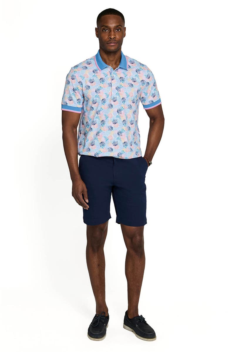 CONSTRUCT Slim Fit Coral Cluster Polo Short Sleeve Shirt, Alternate, color, Multi