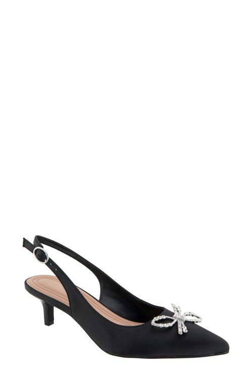 Bcbg Donna Slingback Pointed Toe Kitten Heel Pump In Black