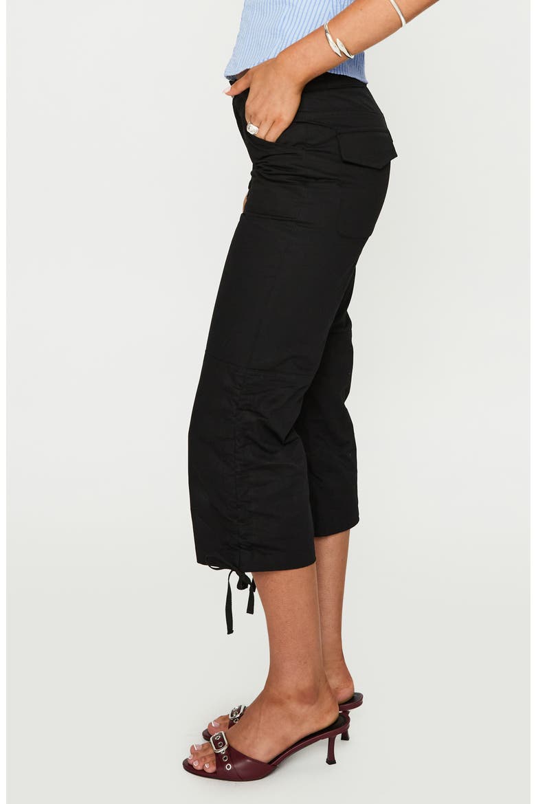 Hot Rod Drawstring Cuff Capri Pants, Alternate, color, BLACK