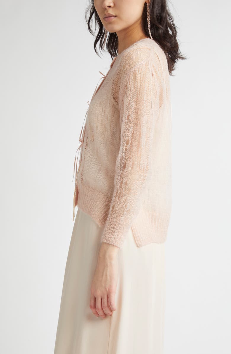 Simone Rocha Crop Superkid Mohair & Merino Wool Blend Cardigan, Alternate, color, 