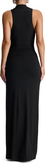 Mock Neck Sleeveless Maxi Dress