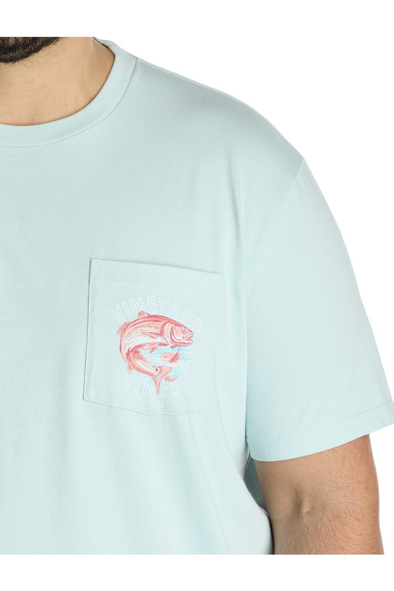 Big & Tall Painted Redfish Graphic Tee, Alternate, color, AQUA HAZE