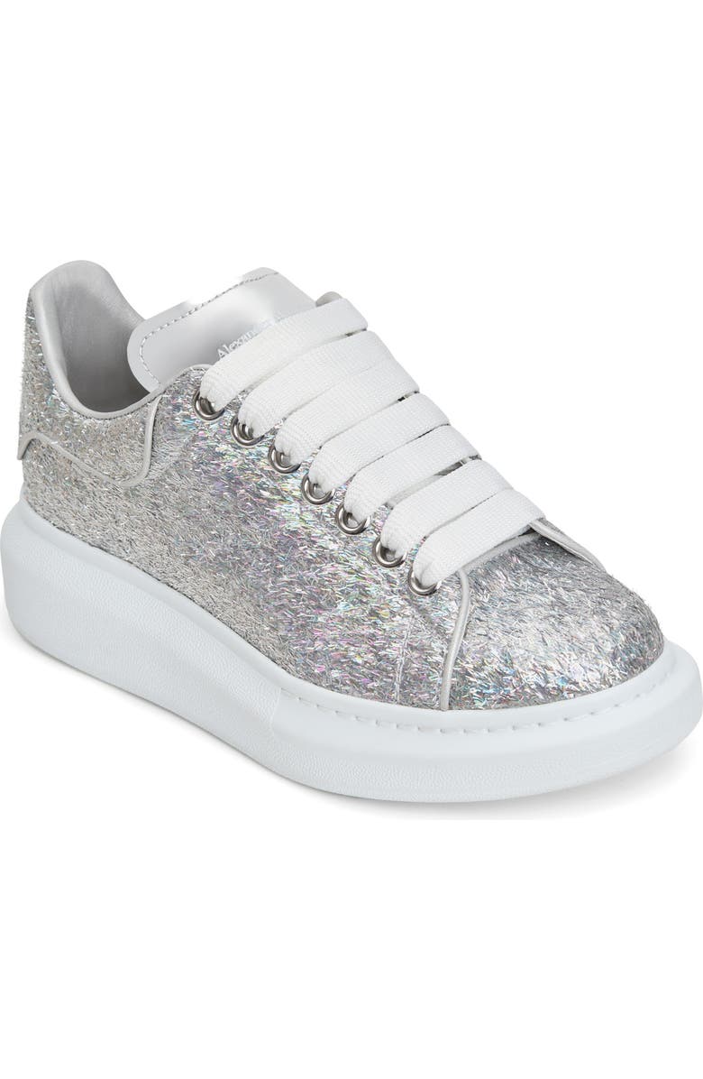 McQueen Oversized Holographic Glitter Platform Sneaker, Main, color,