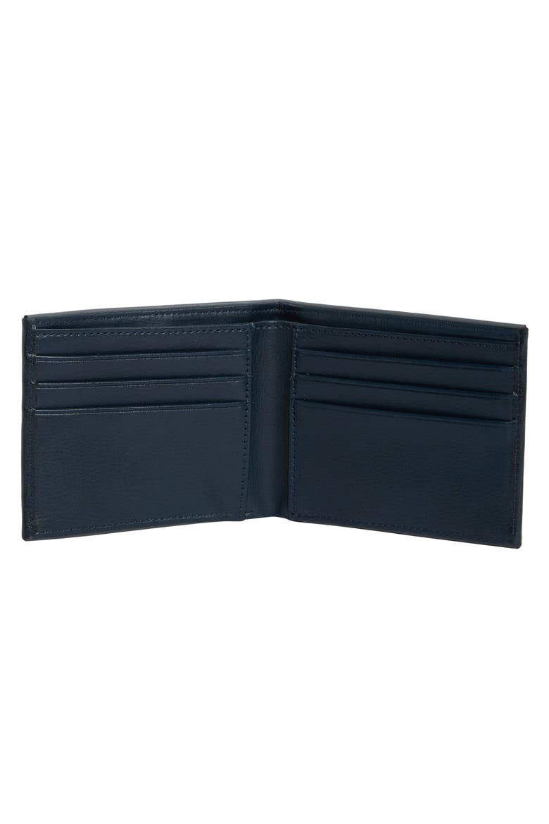 Leather Bifold Wallet, Alternate, color, NAVY
