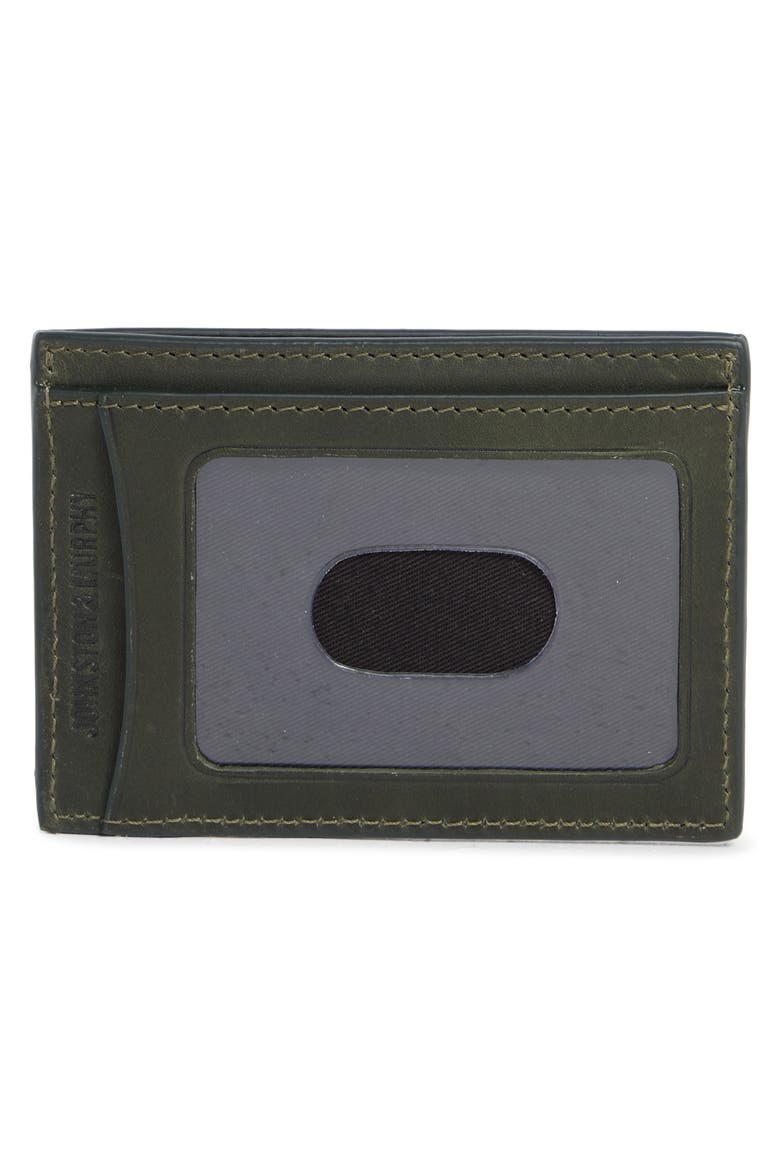 Waxy Leather Card Case, Alternate, color, OLIVE