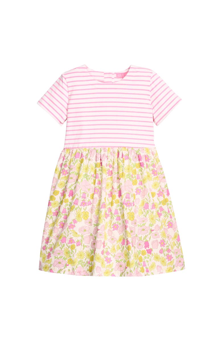 BISBY Kids' Floral Stripe Rosie Dress, Main, color, Bedford Buttercup