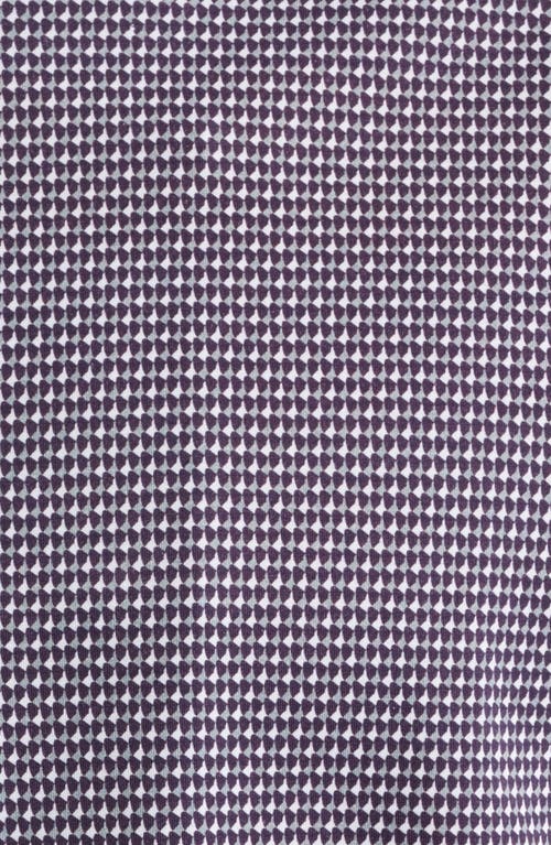 Zanella Abbey Geometric Print Knit Cotton Blend Dress Shirt In Grey