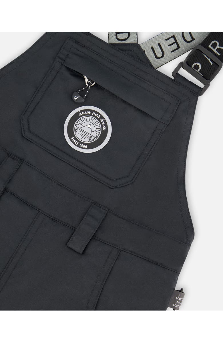 Deux par Deux Kids Gender Inclusive Solid Play Overall Snow Bib, Alternate, color, Black