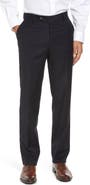 Berle Flat Front Modern Fit Gabardine Stretch Wool Trousers