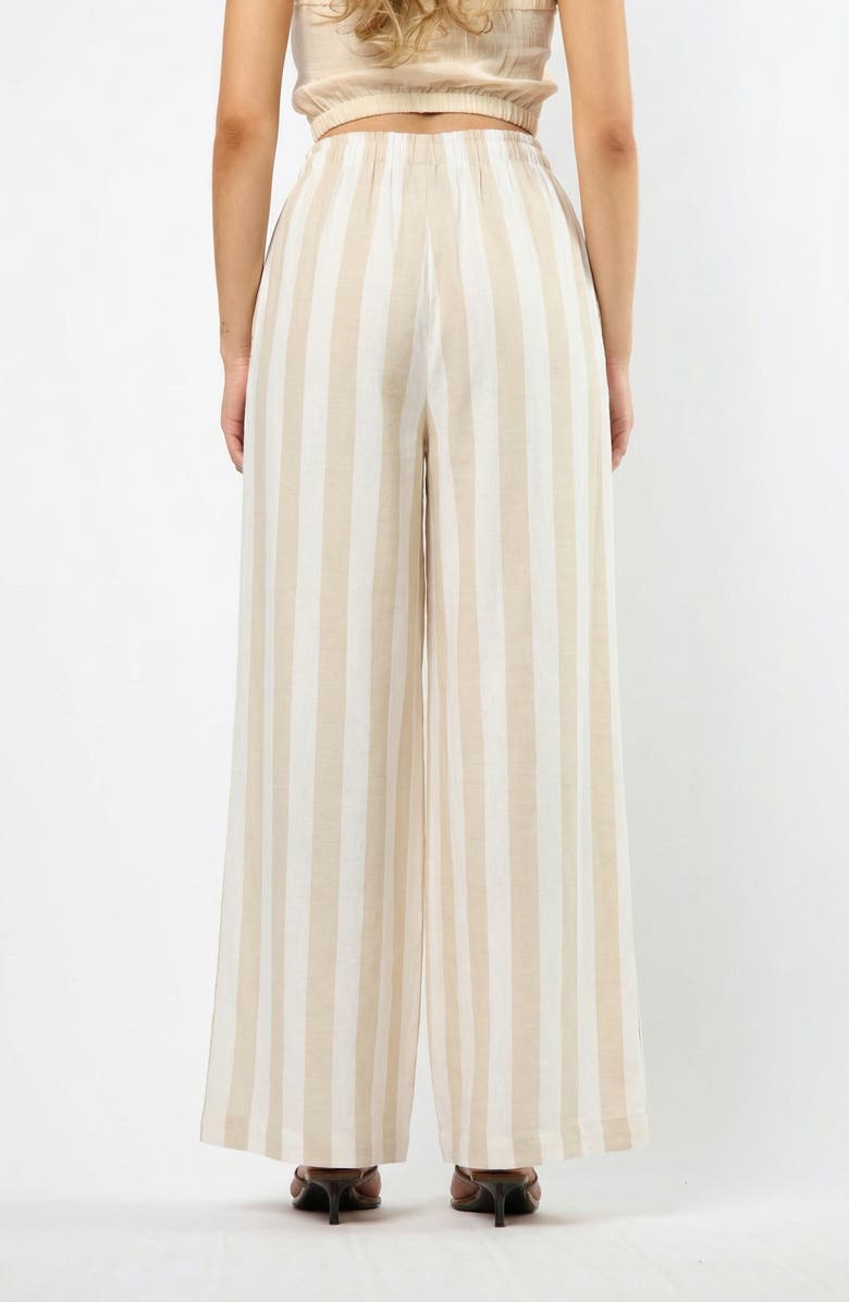 Viens Avec Moi The Paloma Stripe Wide Leg Pants, Alternate, color, Beige
