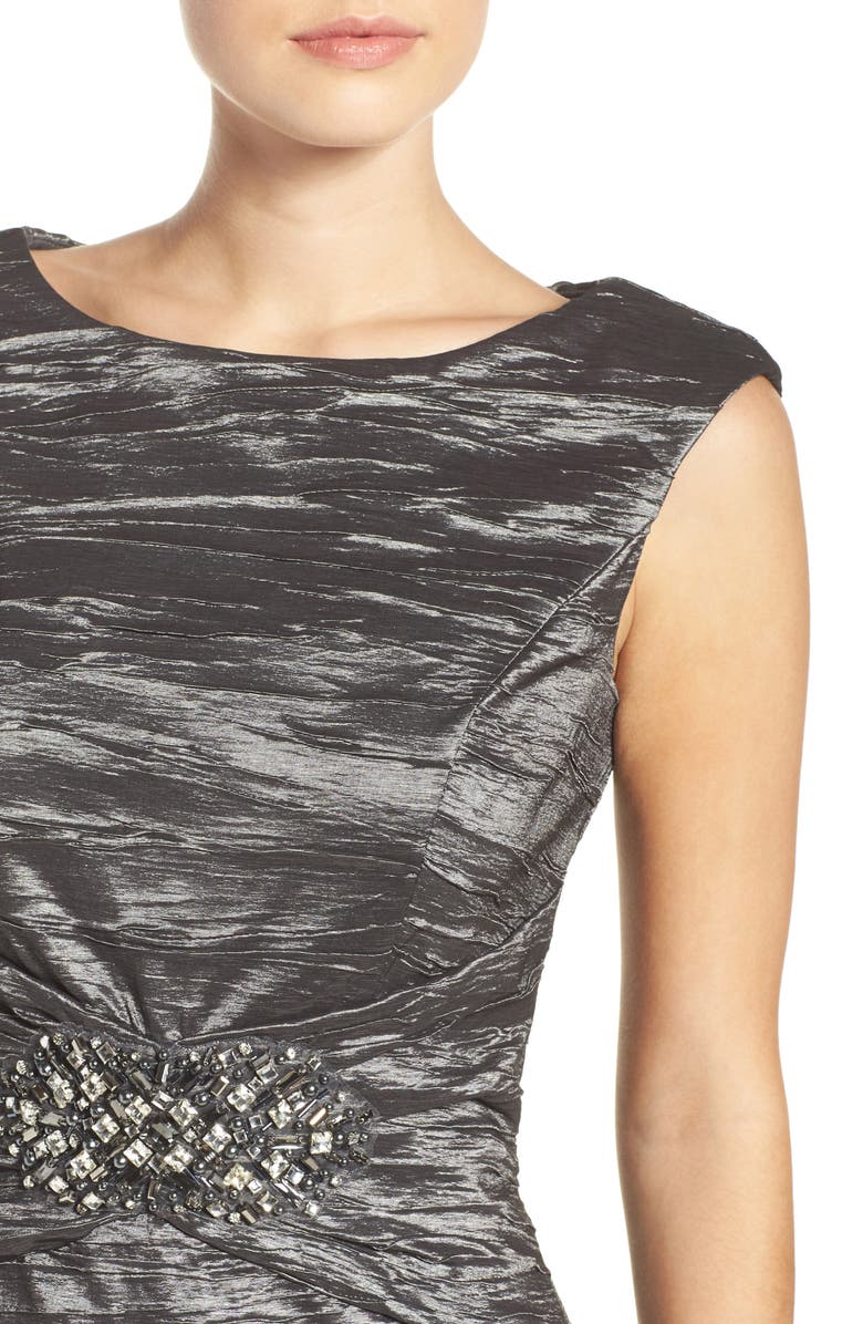 Eliza J Embellished Taffeta Sheath Dress, Alternate, color, 