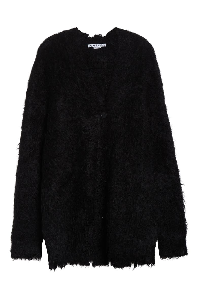 Kaul Hairy Wool & Mohair V-Neck Cardigan, Main, color, BLACK
