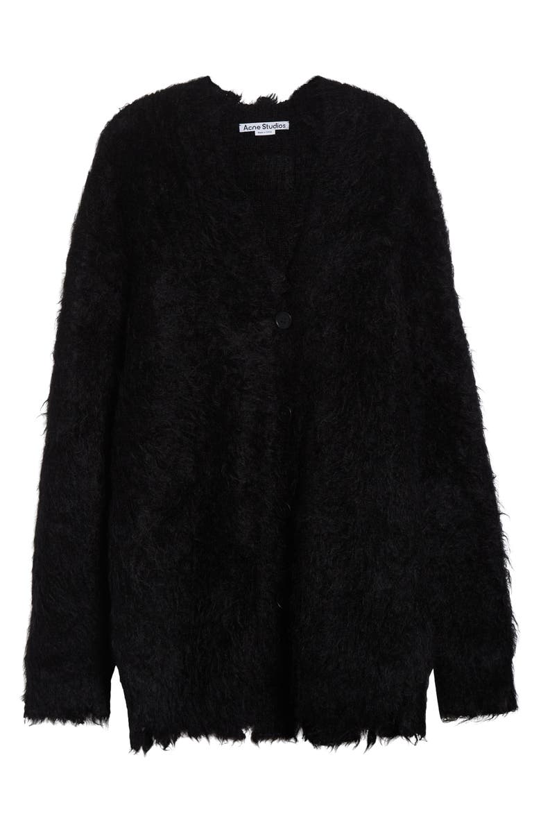 Acne Studios Kaul Hairy Wool & Mohair V-Neck Cardigan, Main, color, Black