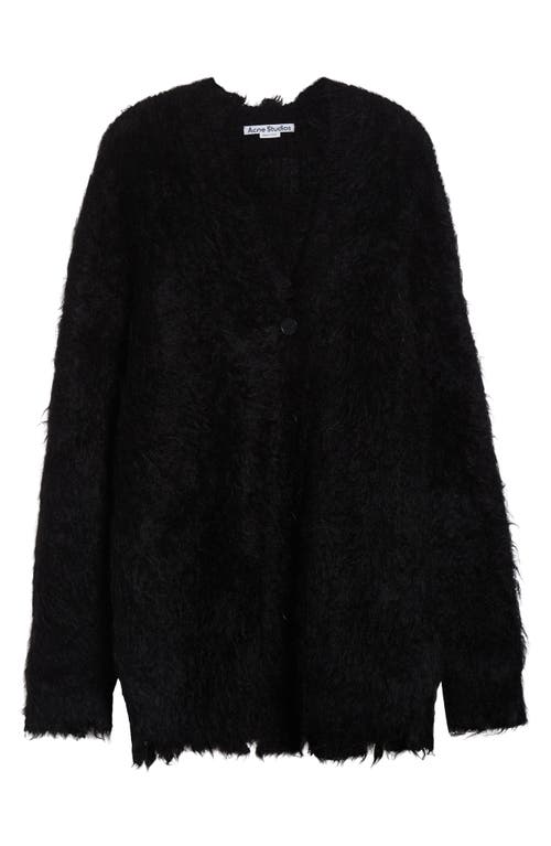 Acne Studios Kaul Hairy Wool & Mohair V-neck Cardigan In Black
