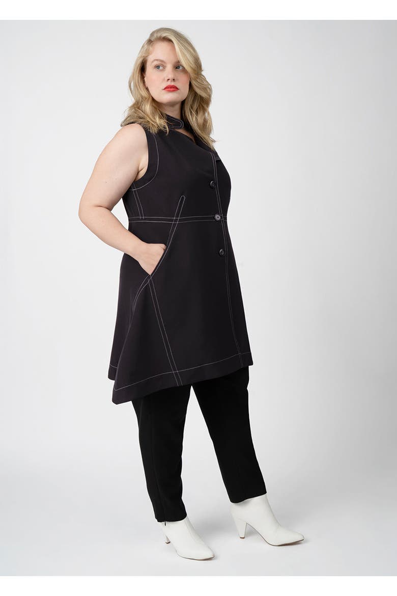Layering Vest Convertible Dress Plus Size, Alternate, color, JET BLACK