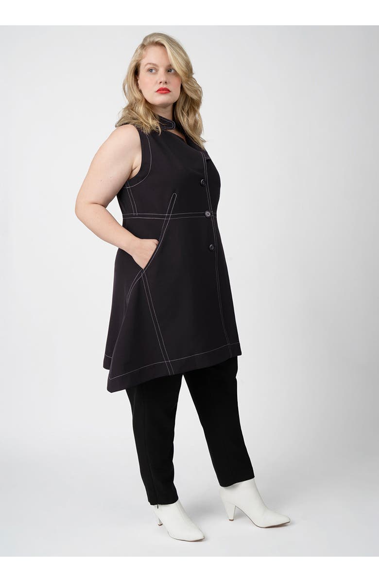 SEE ROSE GO Layering Vest Convertible Dress Plus Size, Alternate, color, Jet Black