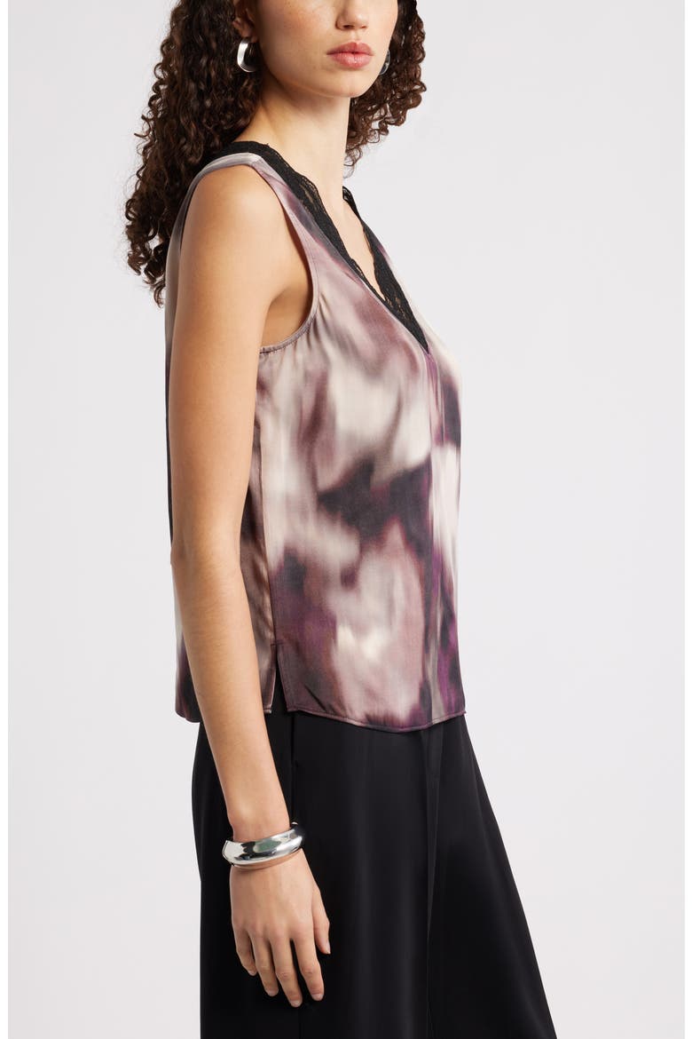 Lace Trim Satin Tank, Alternate, color, BURGUNDY COSMOS