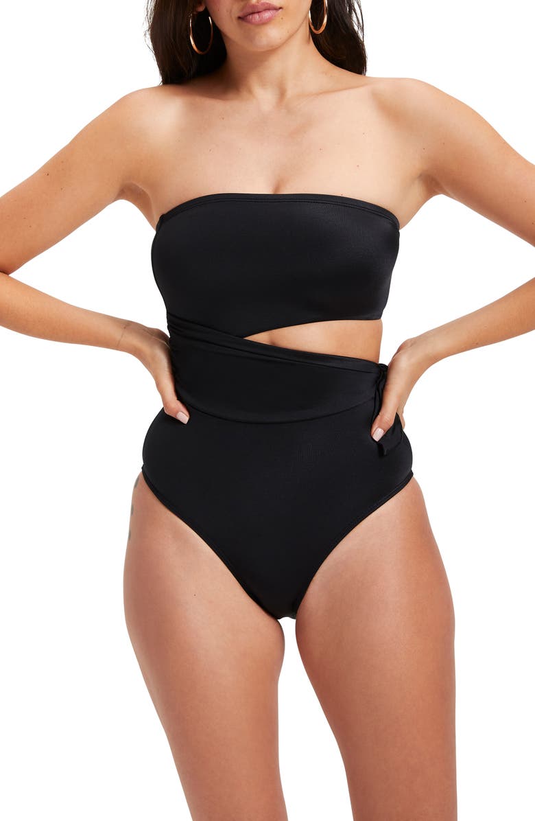 Good American Cutout One-Piece Swimsuit, Main, color, 