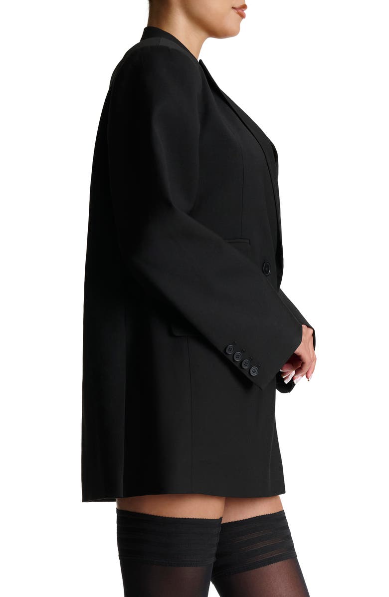 Naked Wardrobe Oversize Long Sleeve Blazer Dress, Alternate, color, Black