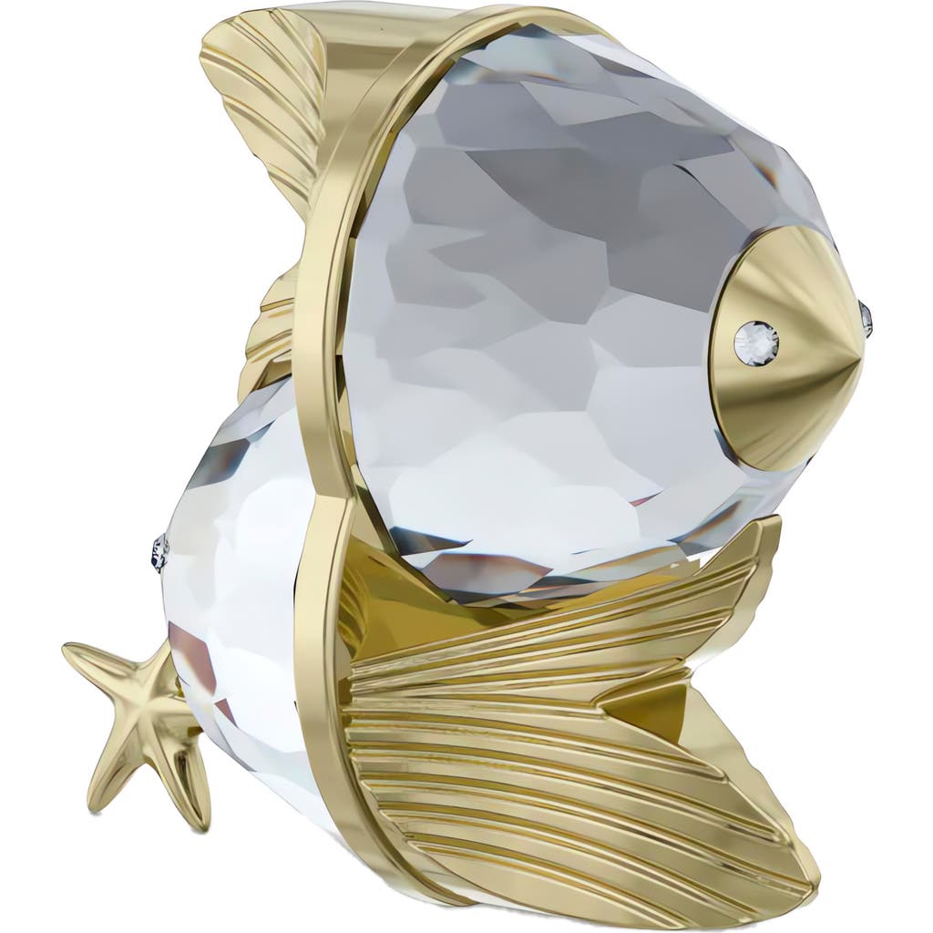 Swarovski Zodiac Pisces Crystal Figurine In Gold Tone-pisces