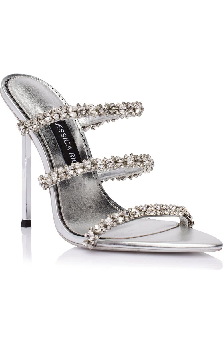 JESSICA RICH Diamond Slide Sandal, Alternate, color, Silver