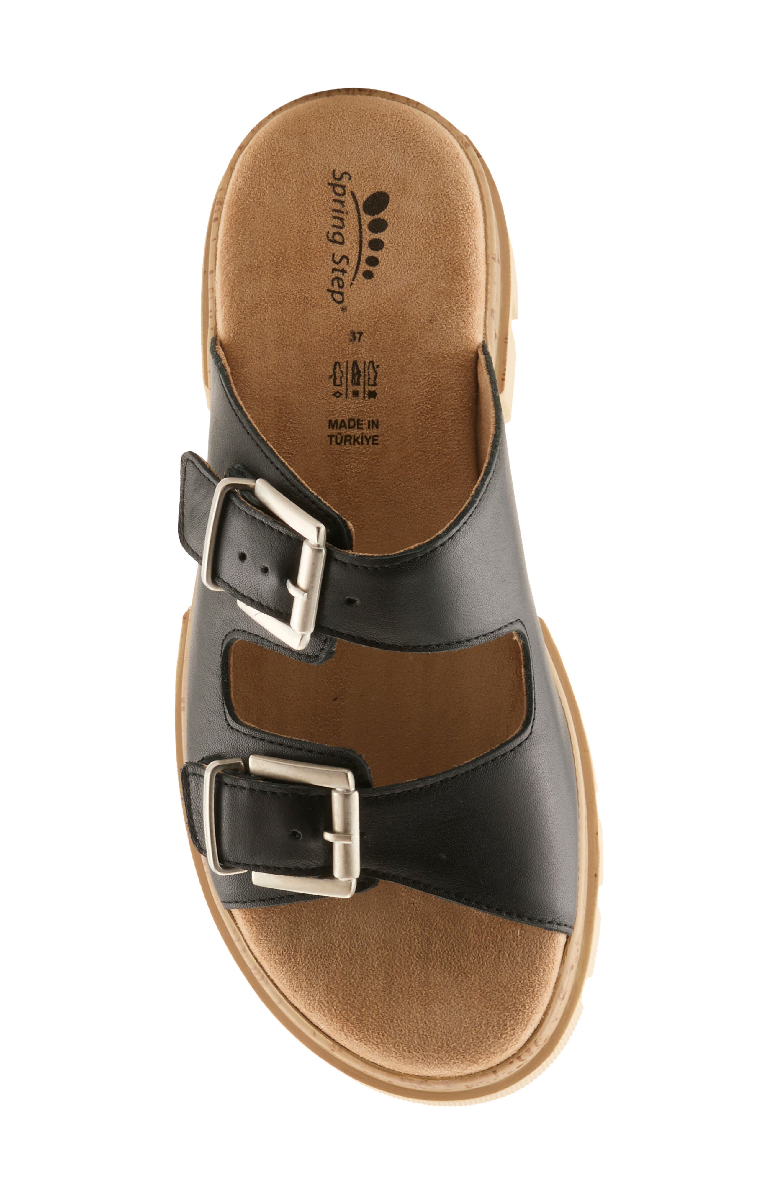 Spring Step Marbello Platform Slide Sandal, Alternate, color, Black