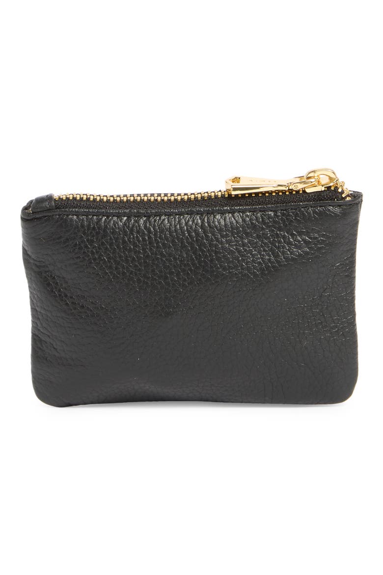 Zoe Earbud Leather Wallet, Alternate, color, BLACK
