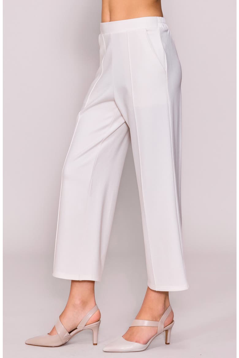 Knit Pintuck Ankle Pants, Alternate, color, BONE