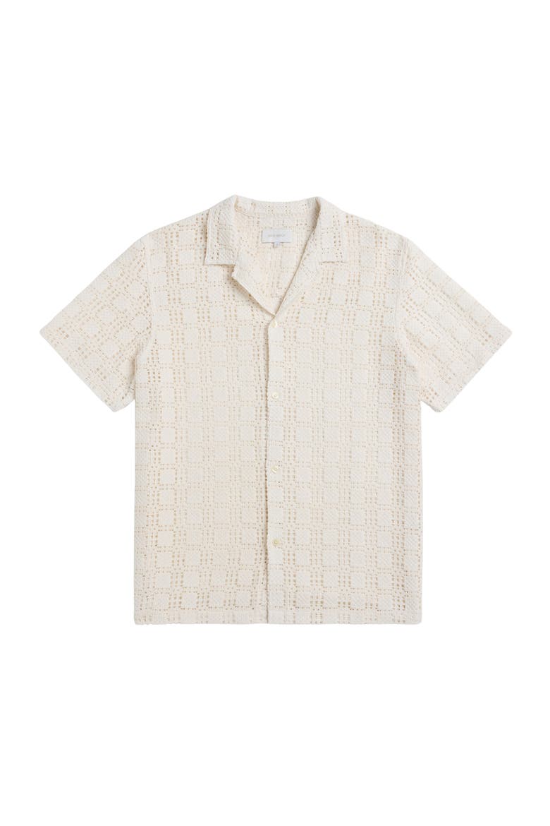 Alex Raschel Square Knit Camp Shirt, Alternate, color, CLOUD