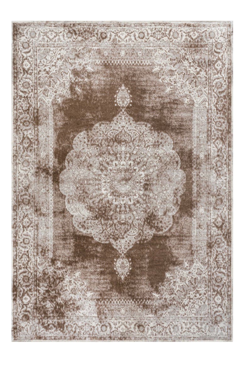 Rosalia Cottage Medallion Area Rug, Alternate, color, Cream/Brown