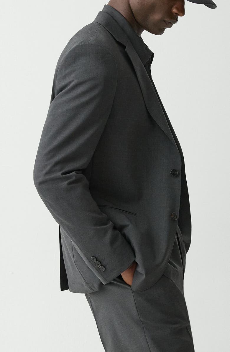 Theory Clinton Travel Motion Wool Blend Blazer, Alternate, color, Charcoal Melange